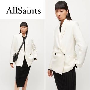 AllSaints ~ Lalia Wool-Cashmere Blend Blazer in off white
